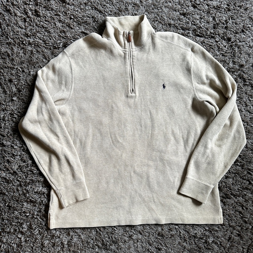 Polo Ralph Lauren Quarter Zip Tan Sweater